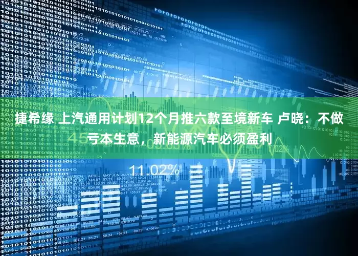 捷希缘 上汽通用计划12个月推六款至境新车 卢晓：不做亏本生意，新能源汽车必须盈利